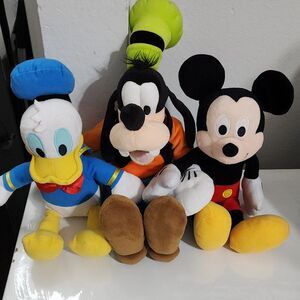 Disney Plush Toy Set of 3 - Donald Duck, Goofy, Mickey Mouse
